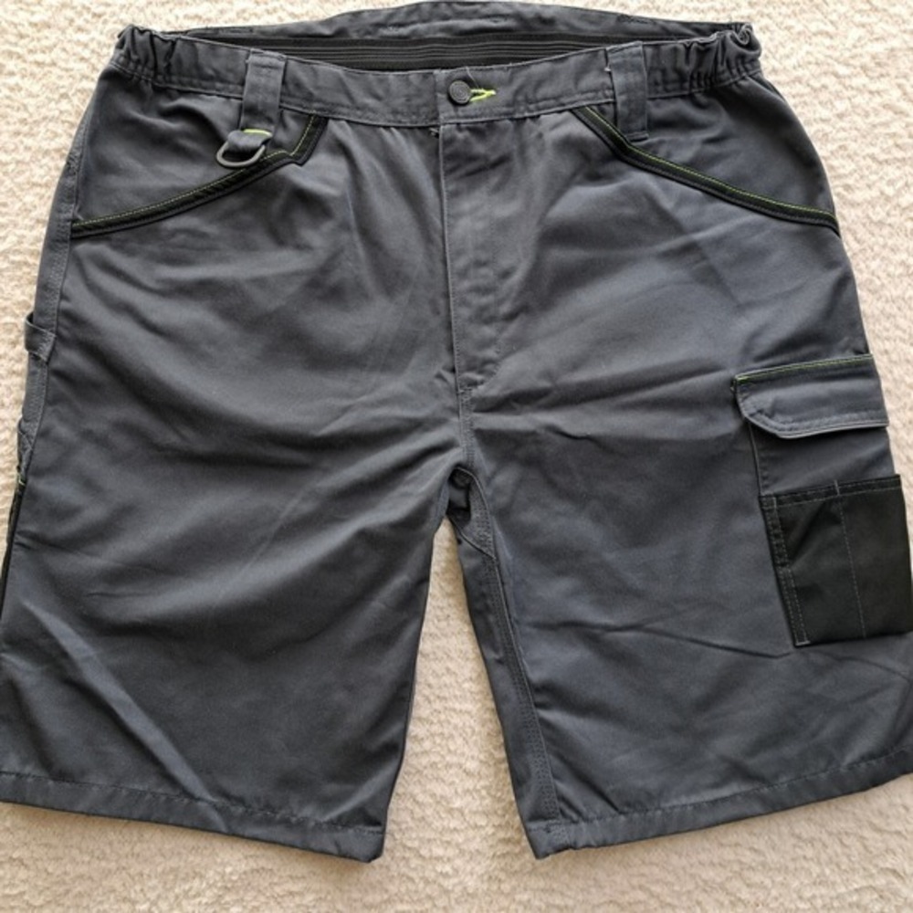 Portwest Combat Work Shorts Cargo D Ring Half Elastic Waist Rugged Size 40 Gray